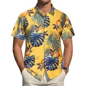 Hawaiian Shirt for Men Short Sleeve Button Down Shirt Men Casual Summer Tropical
